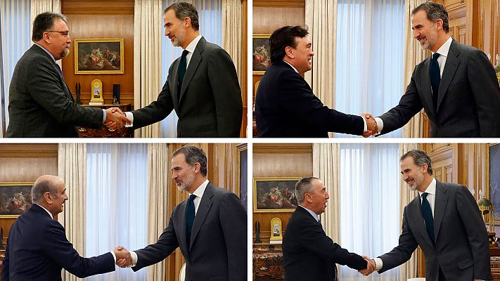 Telediario 1 - Los partidos minoritarios inician la ronda de consultas de Felipe VI para designar al candidato a Moncloa