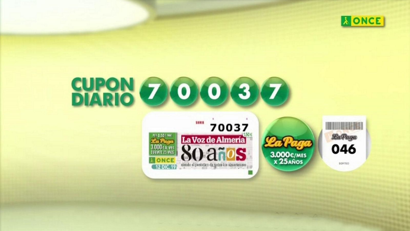 Sorteo ONCE - 12/12/19 - ver ahora