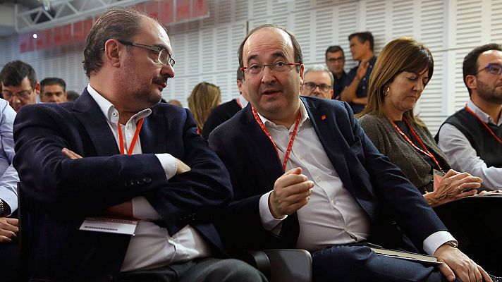 Telediario 1 - Malestar en las filas del PSOE con cruce de reproches entre Iceta, Page y Lambán por la negociación con ERC