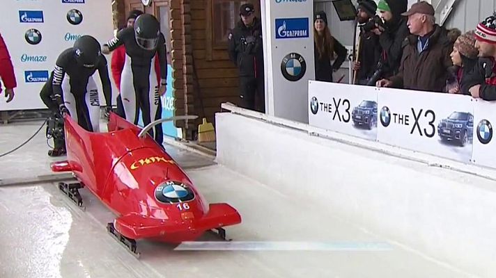 Deportes de hielo - Bobsleigh A-4 femenino - Copa del mundo 1ª manga
