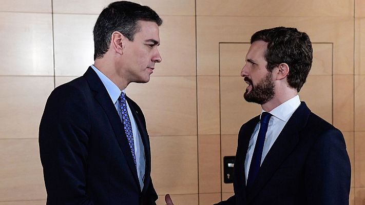 Telediario 1 - Casado y Arrimadas insisten en su negativa a investir a Sánchez si sigue negociando con ERC