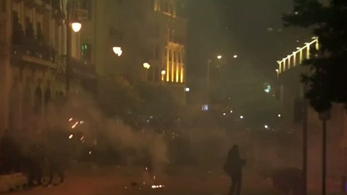 Telediario 1 - Segunda jornada de protestas violentas en Líbano