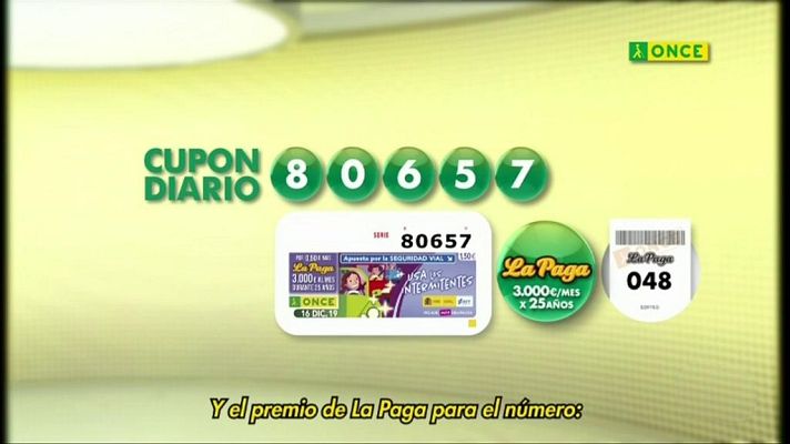 Sorteos ONCE - Sorteo ONCE - 16/12/19