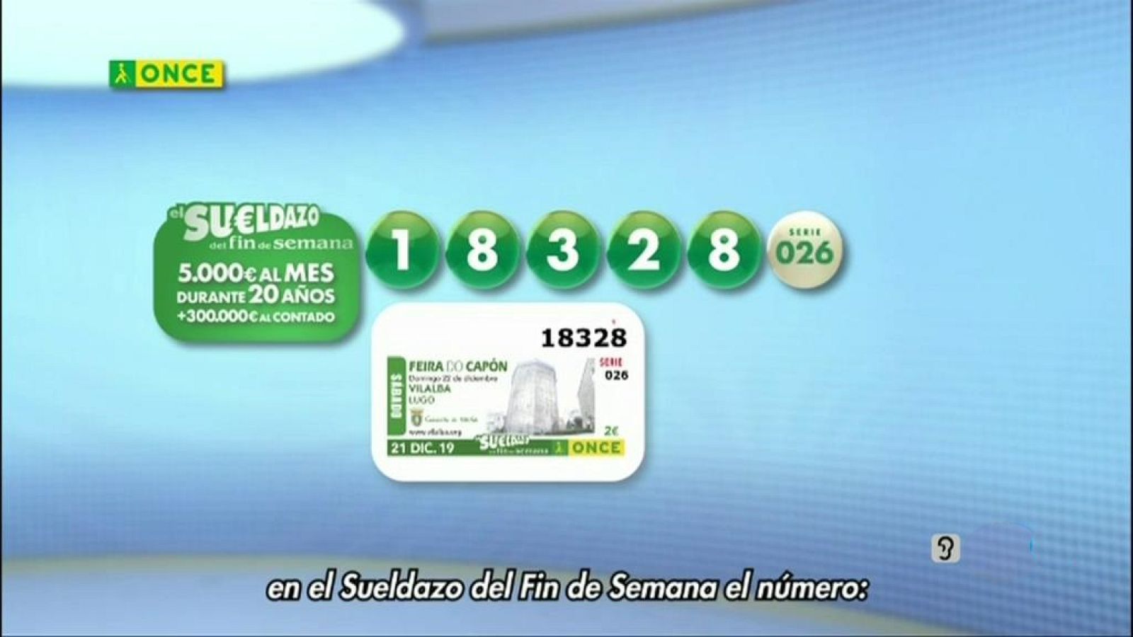 Sorteo ONCE - 21/12/19 - ver ahora