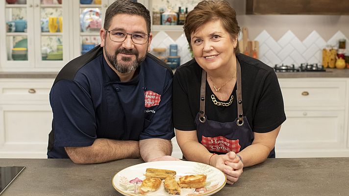 Hacer de comer - San Jacobo de setas y pavo asado con lombarda