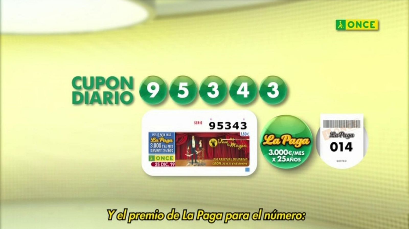 Sorteo ONCE - 25/12/19 - ver ahora