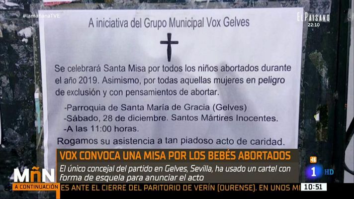 La mañana - Un concejal de Vox convoca una misa por los bebés abortados