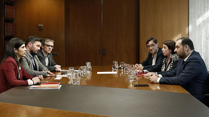 Telediario 1 - PSOE y ERC tienen prácticamente finalizado el acuerdo de investidura de Pedro Sánchez
