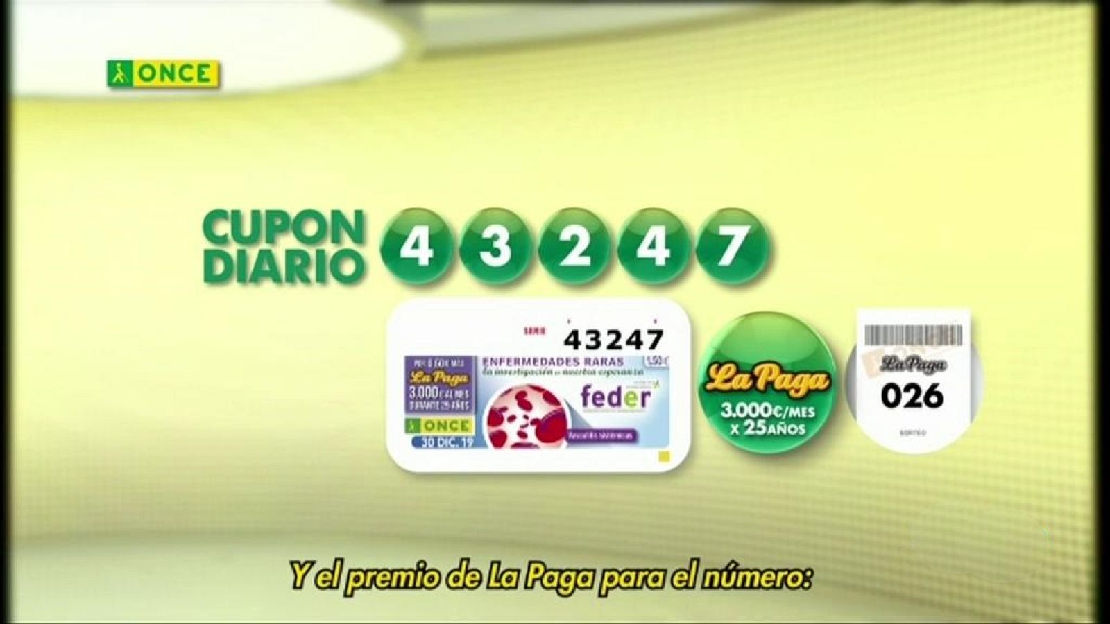 Sorteo ONCE - 30/12/19 - ver ahora