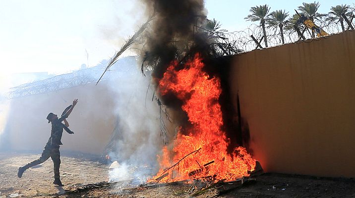 Telediario 1 - Desalojan la embajada estadounidense en Irak