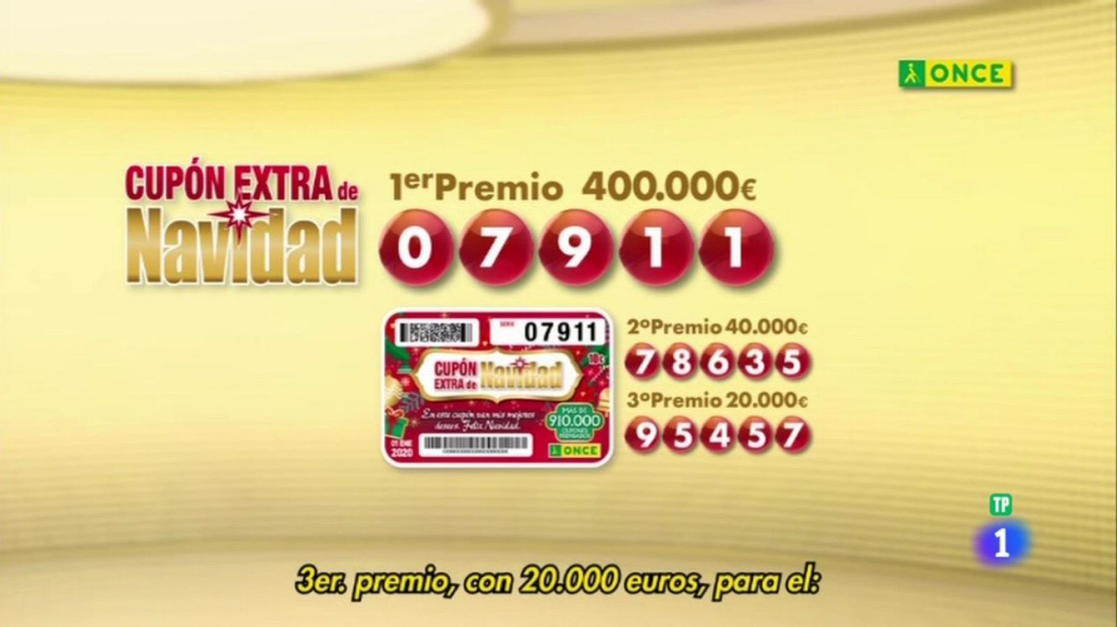 Sorteo Extraordinario ONCE - 01/01/20 - ver ahora