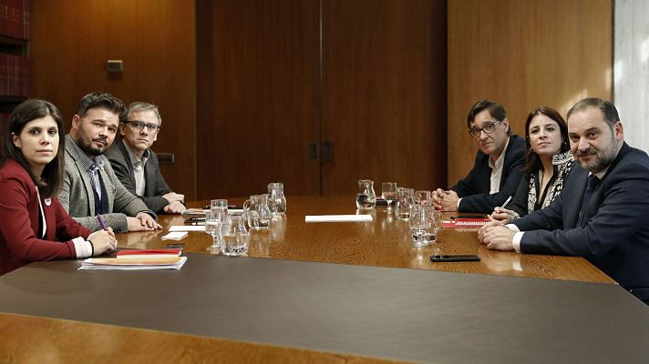 Telediario 1 - La mesa de negociación pactada por PSOE y ERC se creará en 15 días y someterá a consulta sus acuerdos