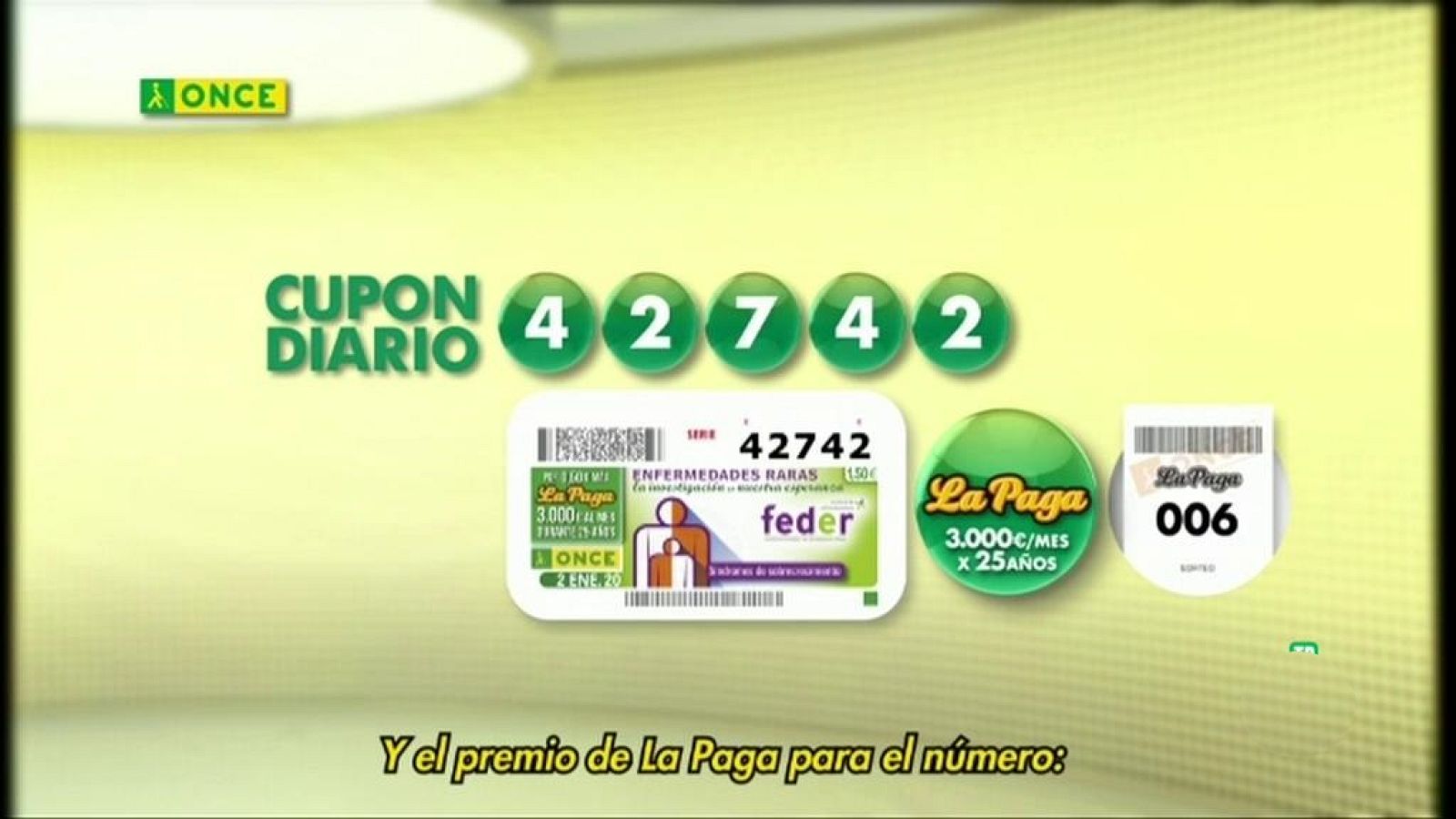 Sorteo ONCE - 02/01/20 - ver ahora