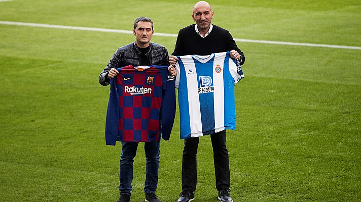 Telediario 1 - Cordialidad entre los entrenadores en la previa del derbi catalán