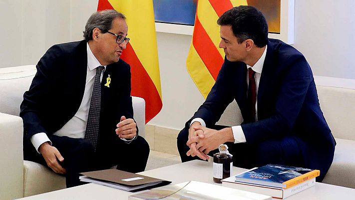 Telediario 1 - El Govern confirma contactos con Moncloa para la primera reunión entre Sánchez y Torra sobre Cataluña