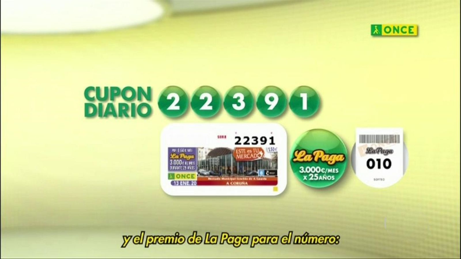 Sorteo ONCE - 13/01/20 - ver ahora