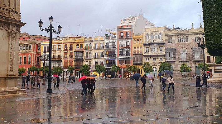 El tiempo - Lluvia fuerte en Andalucía occidental y oeste del sistema Central