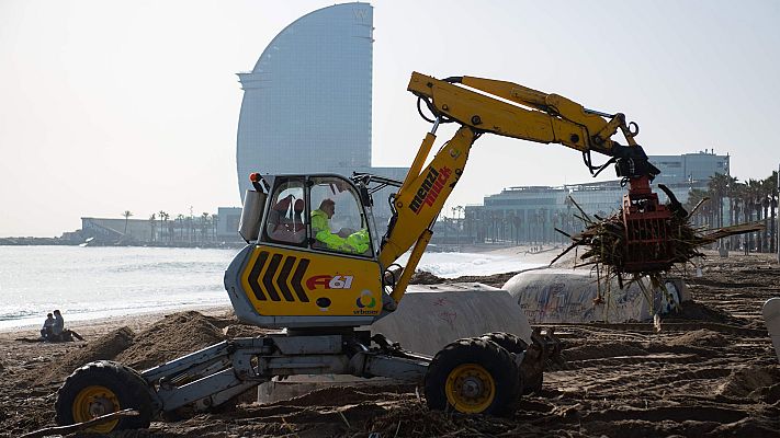 Telediario 1 - La Generalitat calcula 20 millones de euros los daños en infraestructuras por el paso del temporal 'Gloria'
