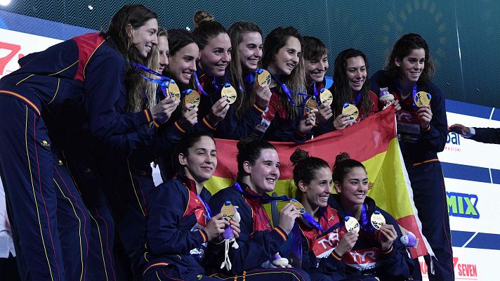 Telediario 1 - La selección española de waterpolo logra su séptima medalla en ocho años