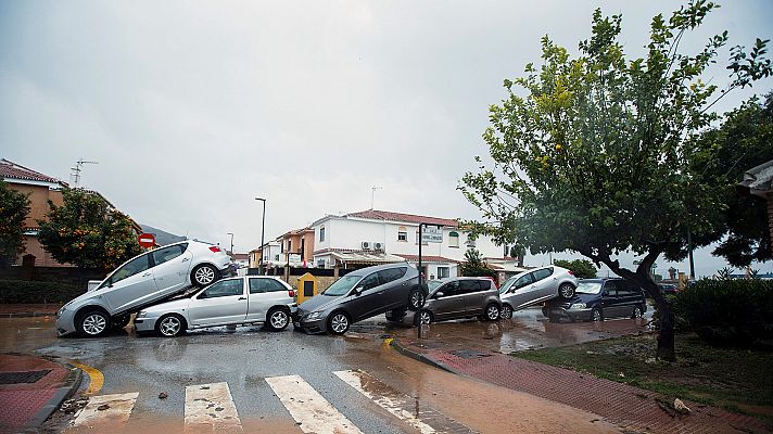 Telediario 1 - Los últimos coletazos de 'Gloria' dejan destrozos e inundaciones en Málaga