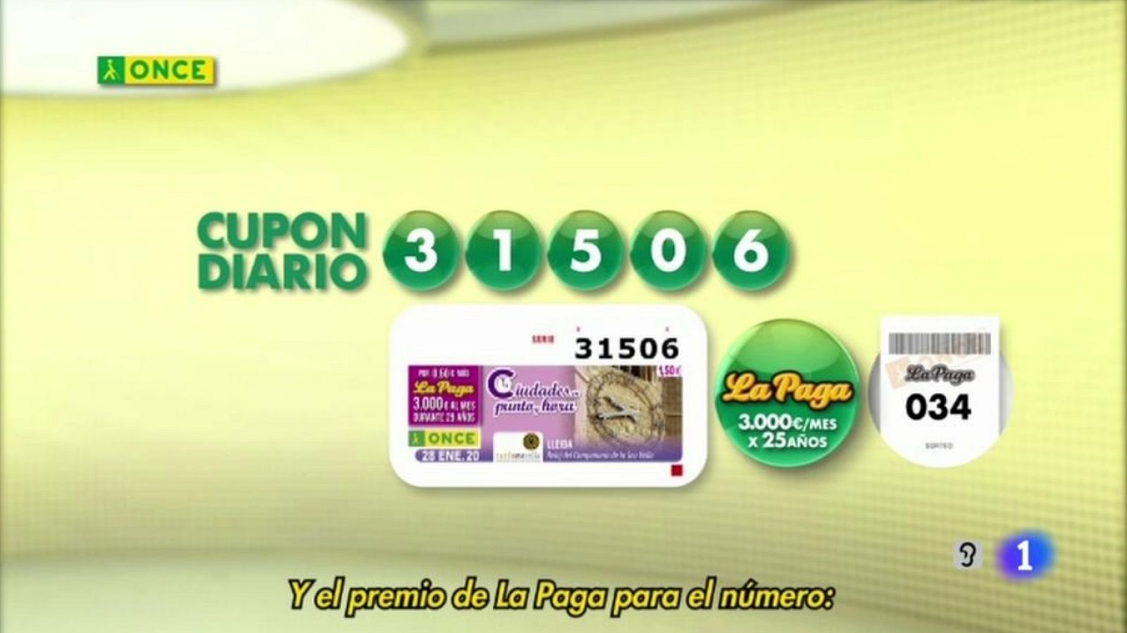 Sorteo ONCE - 28/01/20 - ver ahora