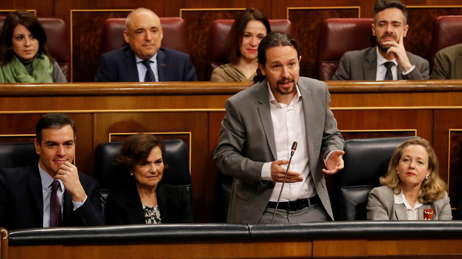 Iglesias se estrena en la sesión de control al Gobierno respondiendo a García Egea