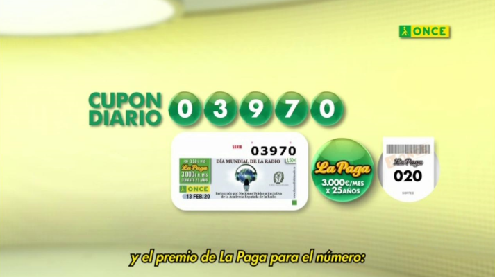 Sorteos ONCE - Sorteo ONCE - 13/02/20