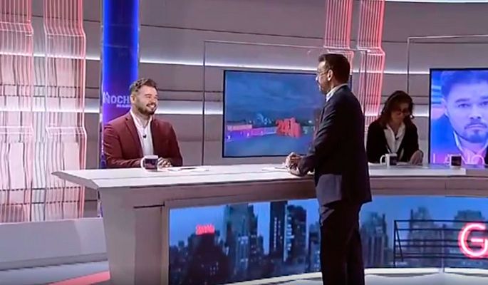 La noche en 24h - Rufián está "absolutamente convencido" de que la mesa de negociación sobre Cataluña será "antes de que termine el mes"