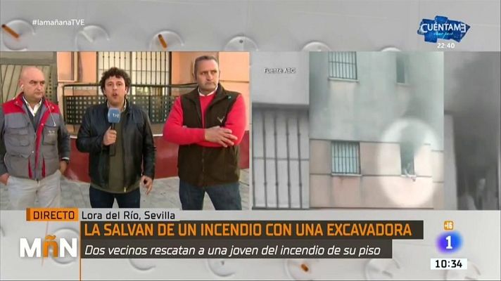 La mañana - Rescatada de un incendio por dos vecinos con una excavadora