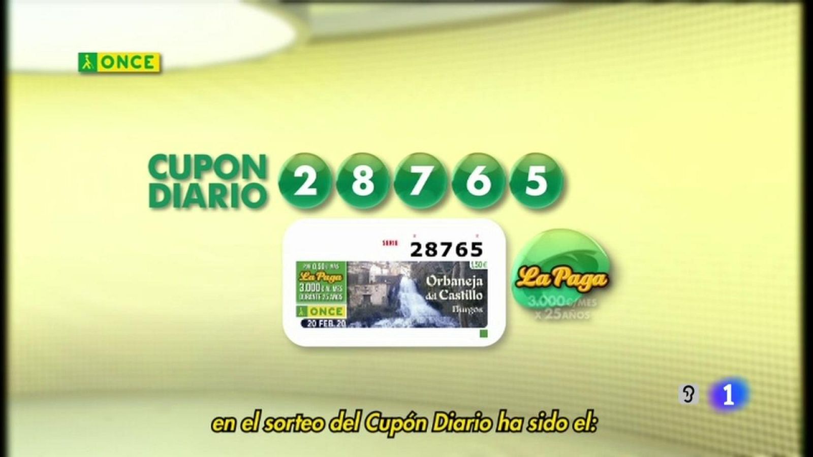 Sorteo ONCE - 20/02/20 - ver ahora