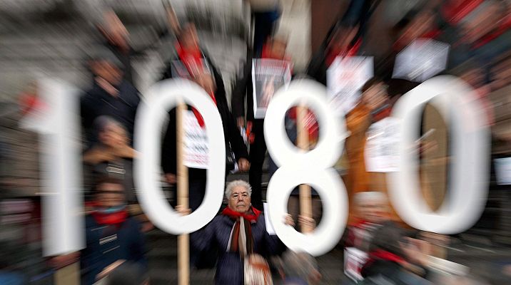 Telediario 1 - La pensión media supera los mil euros