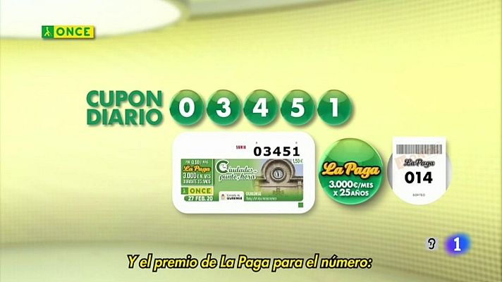 Sorteos ONCE - Sorteo ONCE - 27/02/20