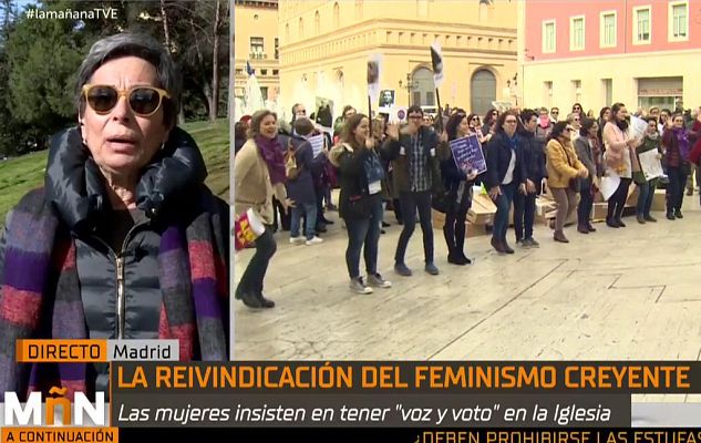 La mañana - La Mañana - Las calles de Madrid se llenan de feministas creyentes bajo el lema: "Hasta que la igualdad se haga costumbre"