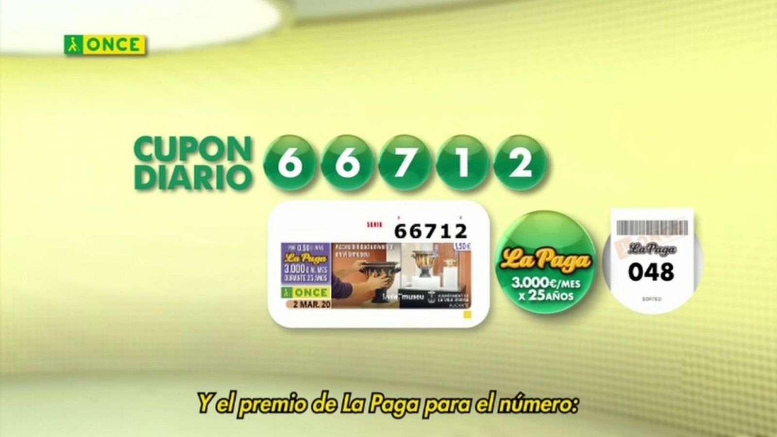 Sorteo ONCE - 02/03/20 - ver ahora