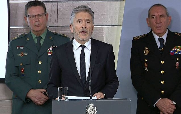 Telediario 1 - Grande Marlaska anuncia protocolos excepcionales de seguridad para garantizar que se cumplan las medidas del estado de alarma