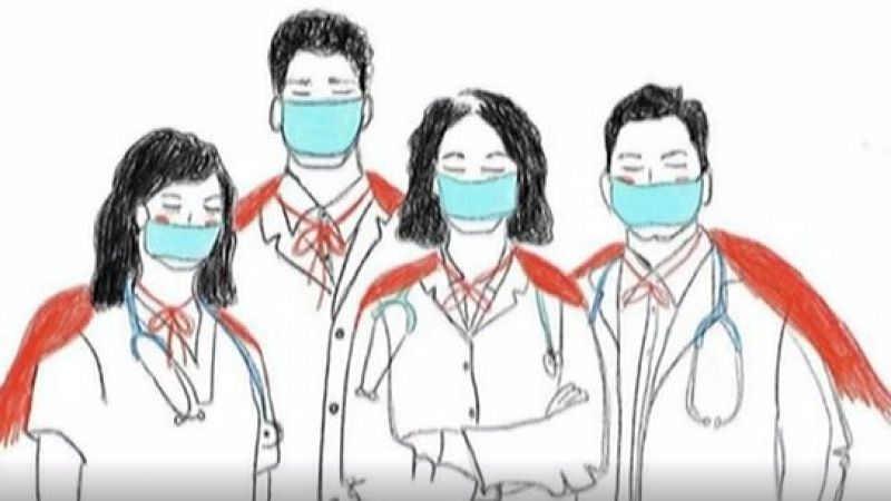 Ilustraciones y dibujos de personas anónimas inundan las redes con mensajes de ánimo - RTVE.es - Telediario 1 | Ver