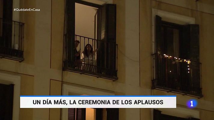Telediario 1 - Así ha sonado el aplauso de las 20:00 a los sanitarios