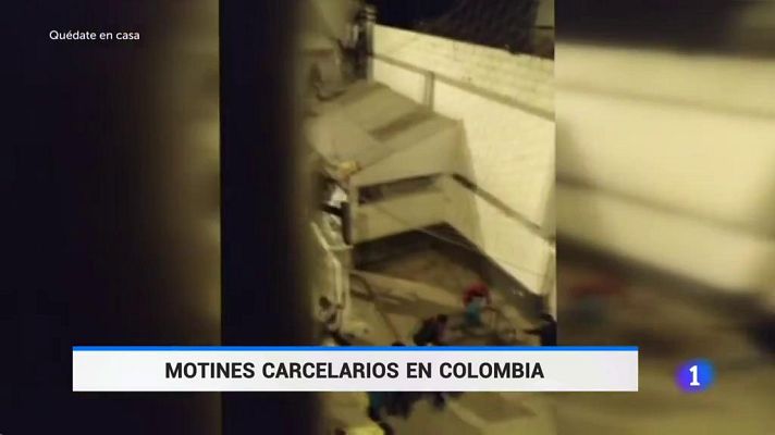 Telediario 1 - Motines carcelarios en Colombia
