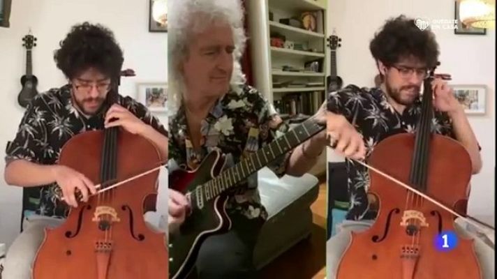 Telediario 1 - Un músico palentino consigue el aplauso de Brian May en las redes sociales