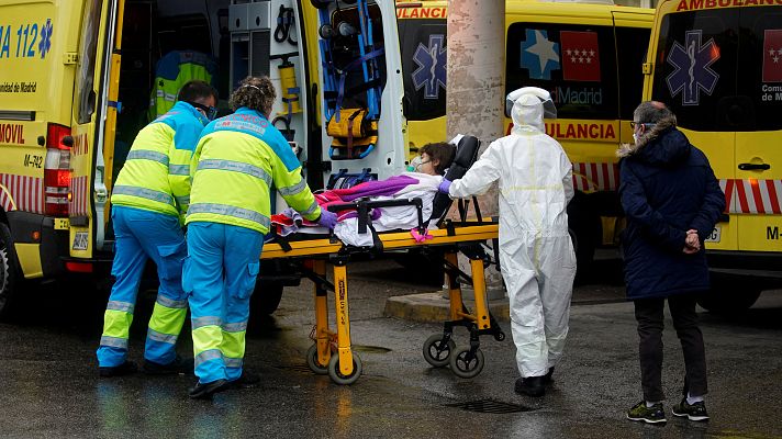 Telediario 1 - Sanidad achaca el repunte de contagios a "un acúmulo del fin de semana"