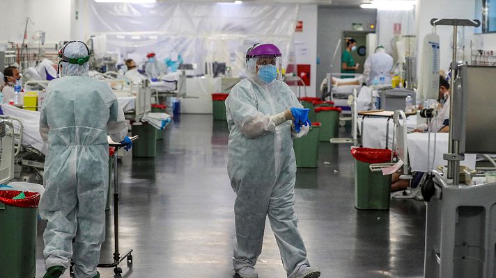 Telediario 1 - España reduce a 605 el número diario de muertos, la cifra más baja desde el 24 de marzo