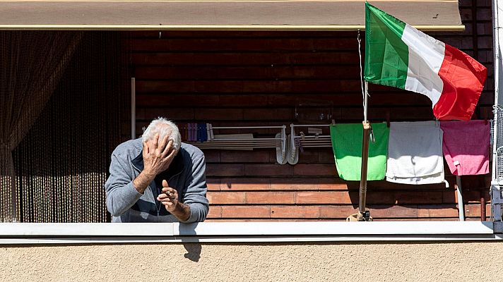 Telediario 1 - Italia sufre un ligero repunte con 619 fallecimientos en 24 horas