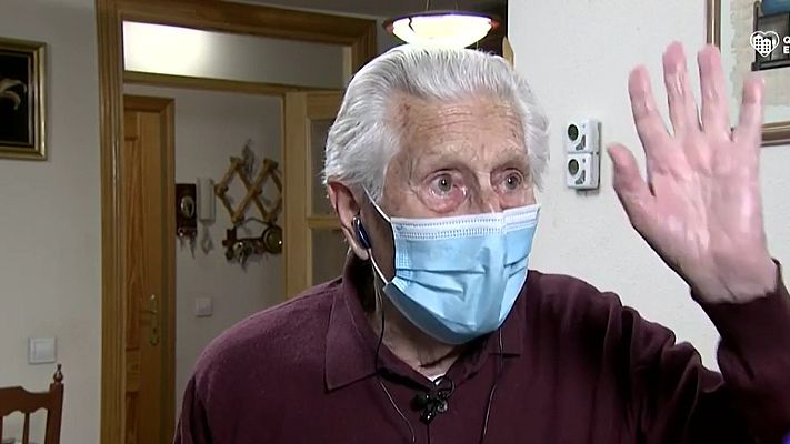 Telediario 1 - Vicente Casado, de 96 años, superó el coronavirus tras 16 días de lucha contra el virus