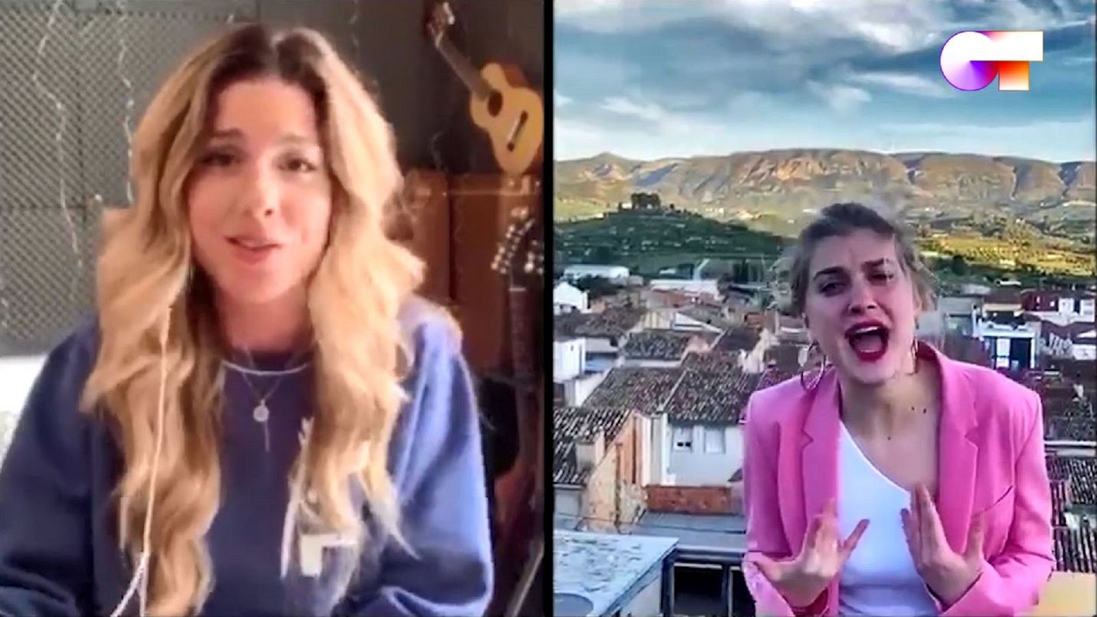 Samantha canta "Hay algo en mí", acompañana de Miriam Rodríguez de OT 2017, autora de la canción, en el séptimo y último pase de micros de #QuedOTenCasa.