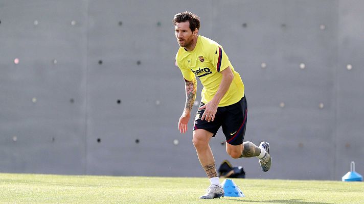 Telediario 1 - El Barça vuelve a entrenar de forma individual