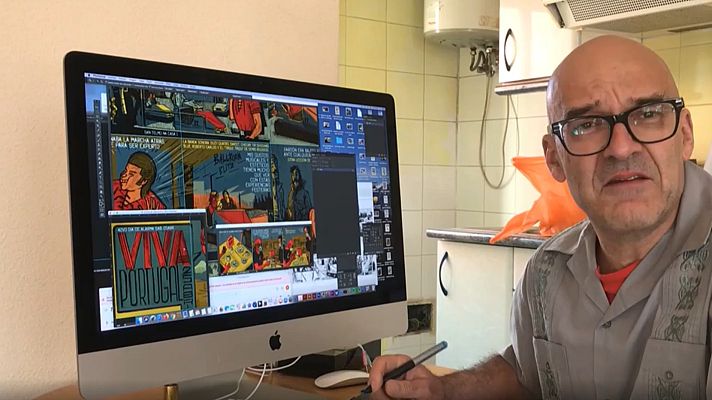 Telediario 1 - 'Coyote Alarma': el diario del confinamiento a modo de tira de cómic del músico Víctor Coyote