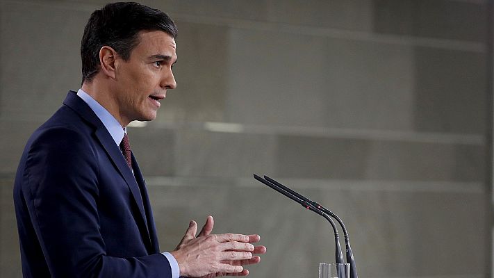 Informativo 24h - Sánchez asegura que "algo más de la mitad de la población española" podrá celebrar reuniones o ir a terrazas, pero "pero siempre con las limitaciones de aforo anunciadas"