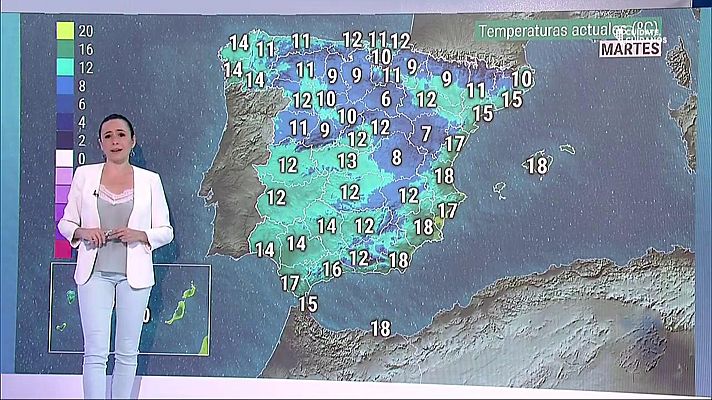 El tiempo - Precipitaciones generalizadas en todo el país, localmente fuertes en el sureste