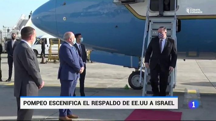 Telediario 1 - Pompeo viaja a Israel en pleno coronavirus