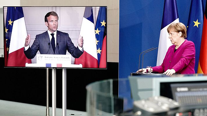 Telediario 1 - Merkel y Macron proponen un fondo de 500.000 millones